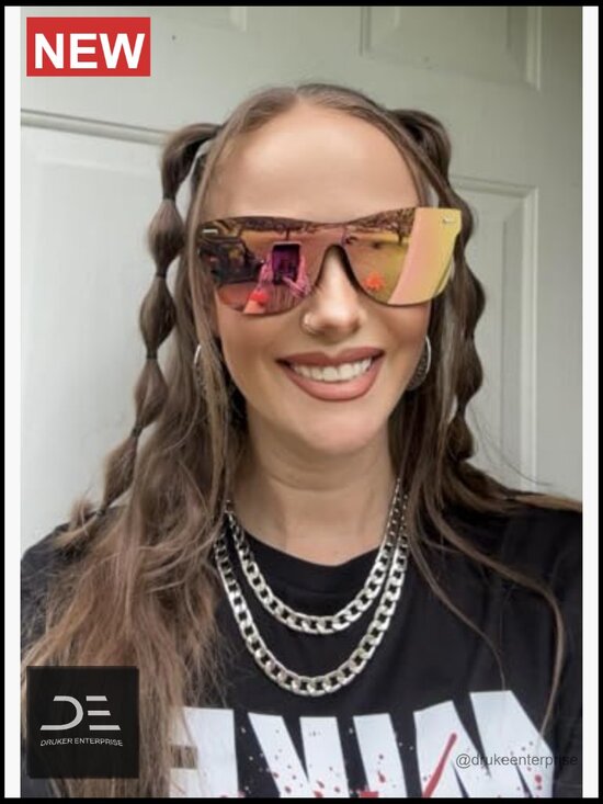 Rimless Mirrored One Piece Lens Sunglasses Reflective UV400 main image 2